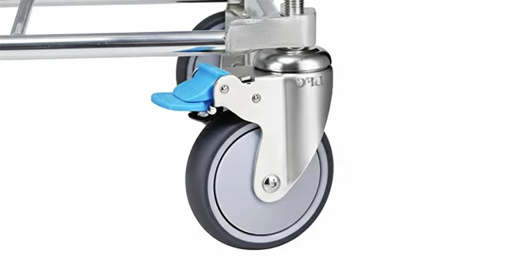 Camilla con sistema de bloqueo automático de ruedas